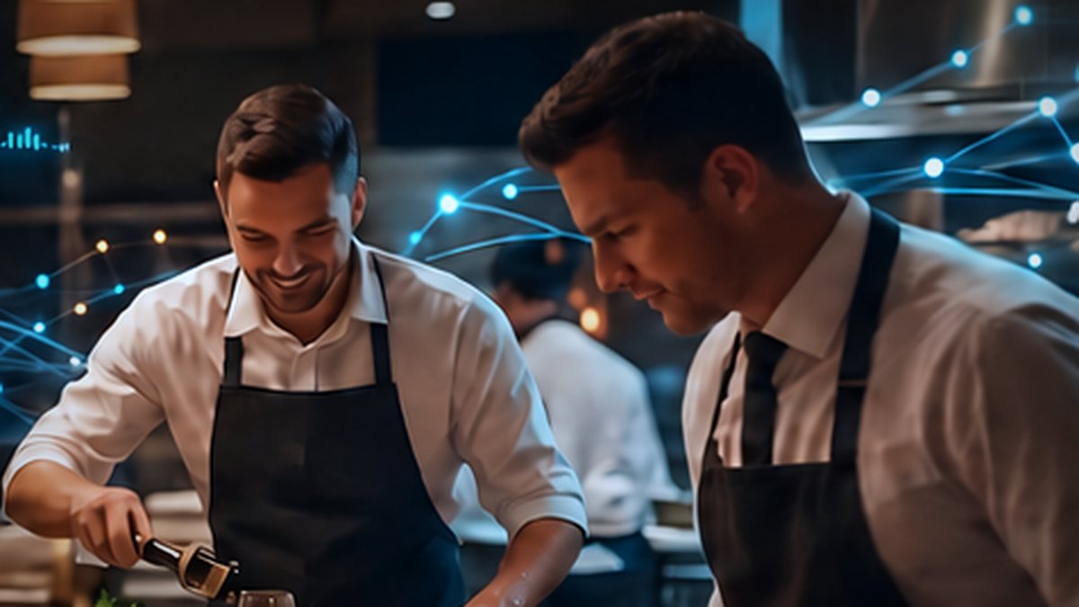 Prep & freshness — a waiter carrying plates from the pass